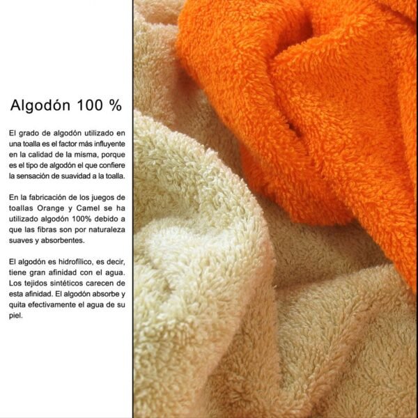 Juego de Toallas para Baño (4 piezas) en Algodón Color Crema Bordadas