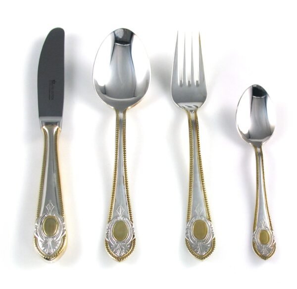 toscana-royal-1280-1.jpg CRC Toscana Royal 1280 Cubertería 120 piezas, acero 18/10 con plata y baño de oro 23/24 Kts