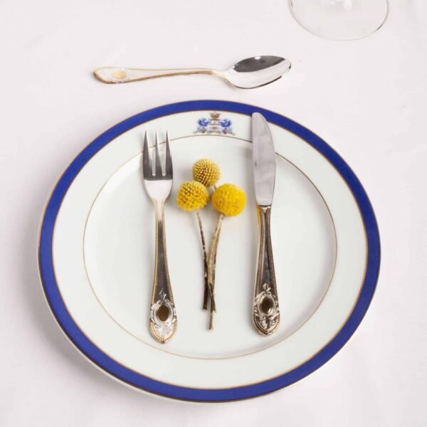 toscana1280royal_28.jpg Set de Cubiertos (30 piezas) Toscana Royal en Acero Inoxidable 18/10 con Baño de Plata y Oro, Diseño Clásico Vintage de Lujo