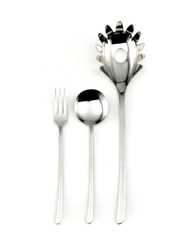 trento-pasta-cubiertos-1.jpg Set de Cubiertos para Pasta Trento (18 Piezas) Acero Inoxidable Pulido Espejo, 6 Tenedores, 6 Cucharas, 1 Cucharón, 2 Platos, 1 Ensaladera y 2 Boles