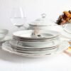 vajialla-rhein-a-1000x1000-55.jpg Juego de vajilla de porcelana blanca con filo de oro (18 piezas) Rhein, 6 platos llanos, 6 platos hondos, 6 platos de postre
