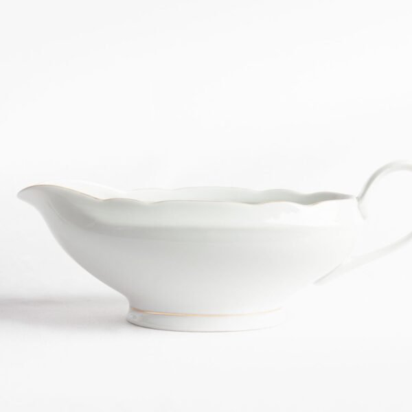 Salsera de porcelana blanca con filo de oro (1piezas) Sena