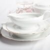 Salsera de porcelana blanca con filo de oro (1piezas) Sena