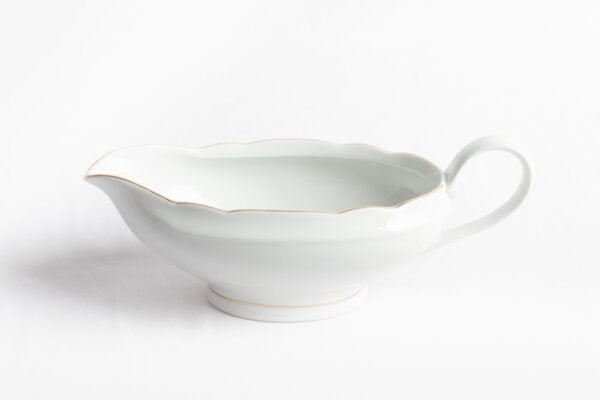 Salsera de porcelana blanca con filo de oro (1piezas) Sena