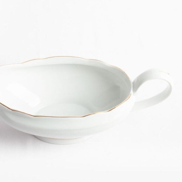 Salsera de porcelana blanca con filo de oro (1piezas) Sena