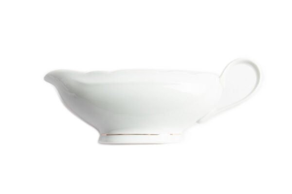 Salsera de porcelana blanca con filo de oro (1piezas) Sena