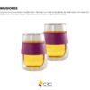 2 Vasos Térmicos Doble Pared 8×12 cm para Infusiones y Té. 300ml– Cristal Borosilicato 2 Piezas.