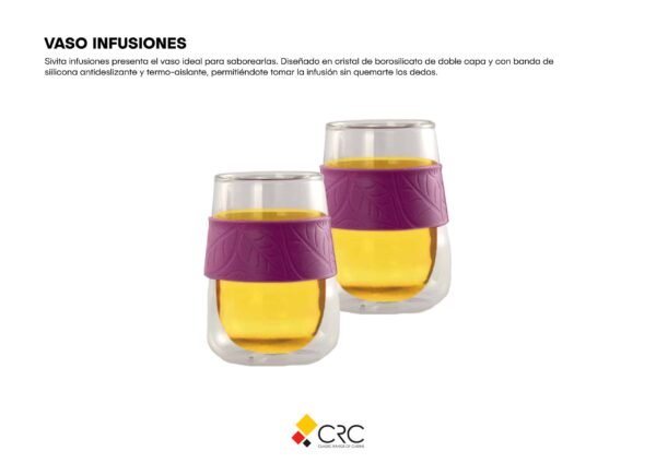 2 Vasos Térmicos Doble Pared 8×12 cm para Infusiones y Té. 300ml– Cristal Borosilicato 2 Piezas.
