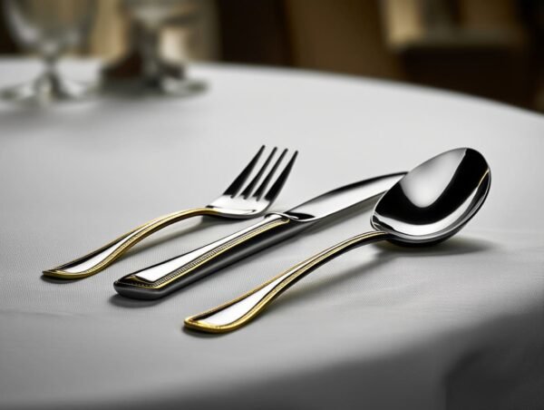 venedig-6300.jpg CRC Venedig 6300 Cubertería 70 piezas, acero inoxidable decorado en oro, servicio completo con piezas de servir