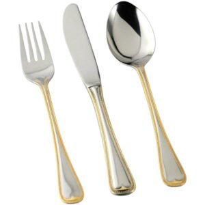 venedig-6300-acero-inoxidable.jpg CRC Venedig 6300 Cubertería 70 piezas, acero inoxidable decorado en oro, servicio completo con piezas de servir