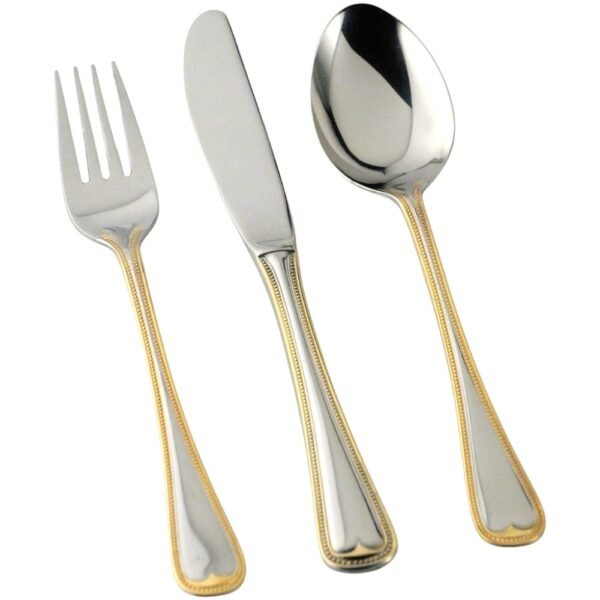 venedig-6300-acero-inoxidable.jpg CRC Venedig 6300 Cubertería 70 piezas, acero inoxidable decorado en oro, servicio completo con piezas de servir